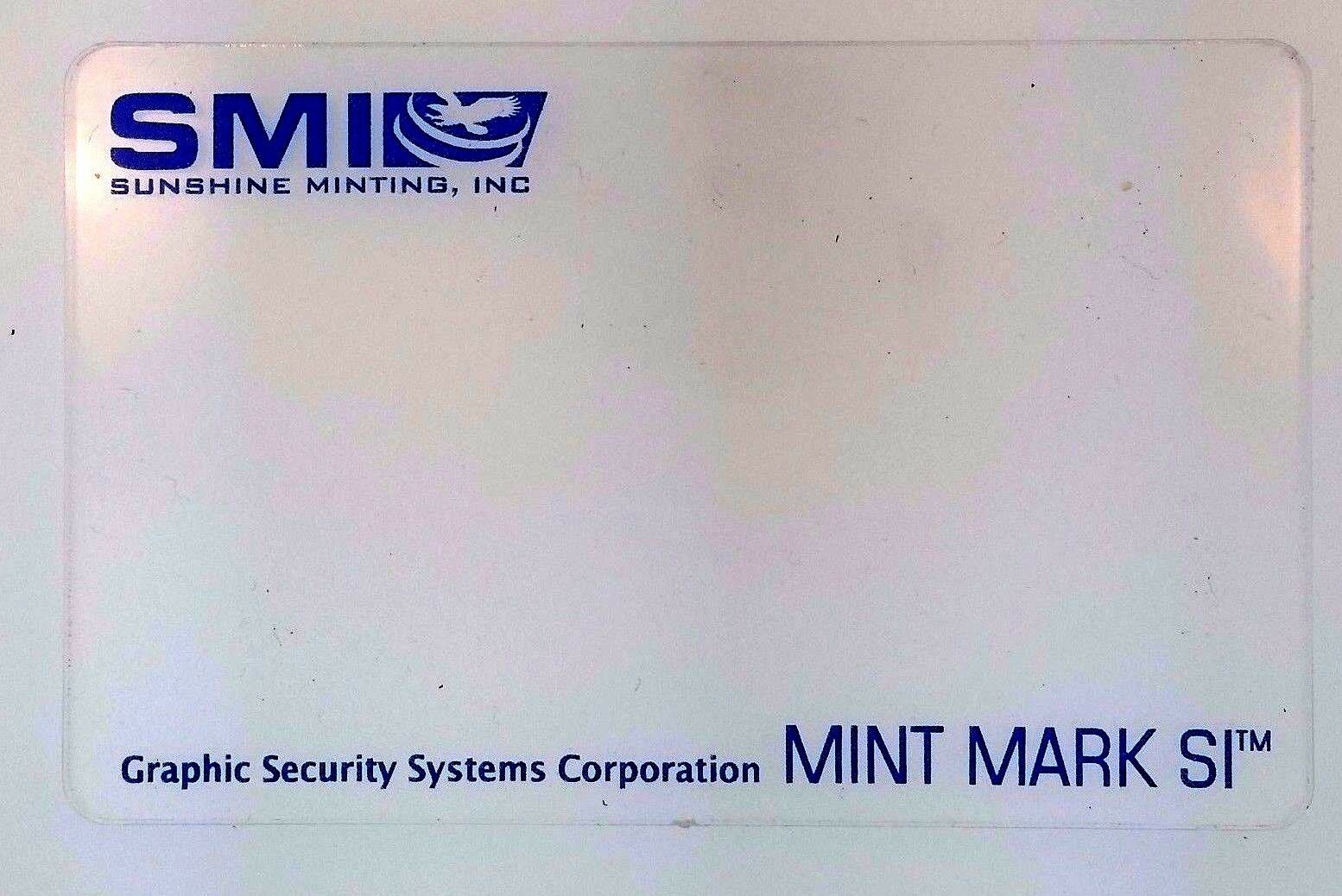 Sunshine Minting Si Decoder Lens Card Mint Mark Bullion Product Security Feature